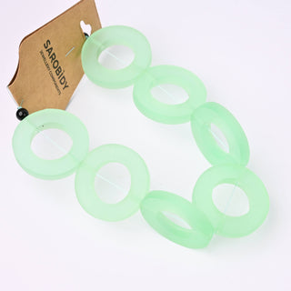 Perle in Resina Artigianali Anelli Verde Menta Ø 32mm