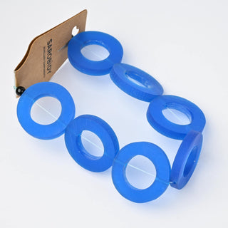 Perle in Resina Artigianali Anelli Blu Ø 32mm