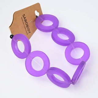 Perle in Resina Artigianali Anelli Viola Ø 32mm