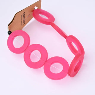 Perle in Resina Artigianali Anelli Magenta Ø 32mm