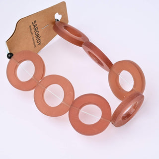Perle in Resina Artigianali Anelli Marrone Ambrato Ø 32mm