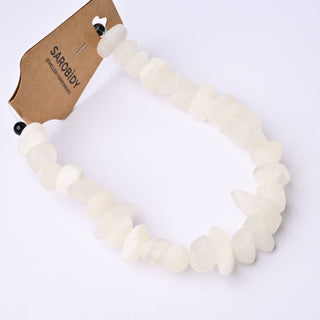 Perle in Resina Artigianali Chips Bianco Opal Marmorizzato 20x15mm