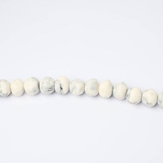 Perle in Resina Artigianali Sasso Tondo Bianco Marmorizzato Ø 15mm