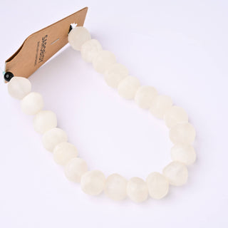 Perle in Resina Artigianali Sasso Tondo Bianco Opal Marmorizzato Ø 15mm