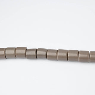Perle in Resina Artigianali Cilindro Grigio 16x14mm