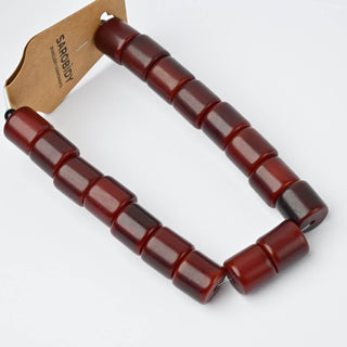Perle in Resina Artigianali Cilindro Bordeaux 16x14mm