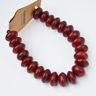 Perle in Resina Artigianali Rondella Bordeaux 20x12mm