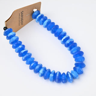 Perle in Resina Artigianali Rondella Blu Marmorizzato 15x6mm