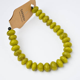 Perle in Resina Artigianali Rondella Verde Oliva 15x6mm