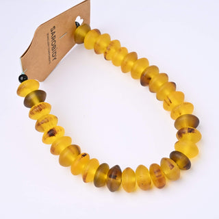 Perle in Resina Artigianali Rondella Giallo Ambrato Marmorizzato 15x6mm