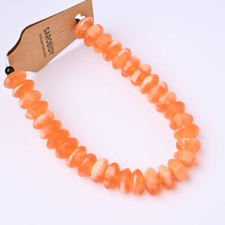 Perle in Resina Artigianali Rondella Arancione Marmorizzato 15x6mm