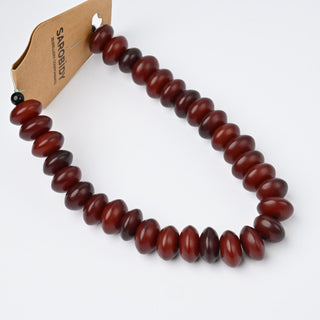 Perle in Resina Artigianali Rondella Bordeaux 15x6mm