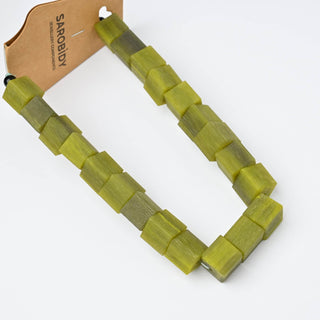 Perle in Resina Artigianali Cubo Verde 12x12mm