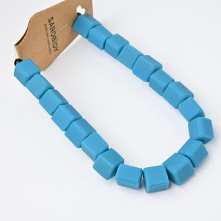 Perle in Resina Artigianali Cubo Blu 12x12mm