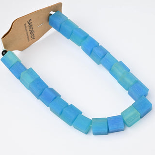 Perle in Resina Artigianali Cubo Blu Opal 12x12mm