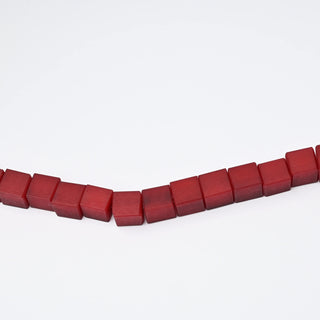 Perle in Resina Artigianali Cubo Rosso 12x12mm