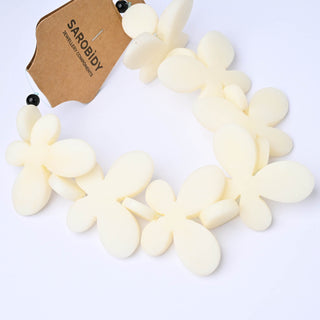 Perle in Resina Artigianali Farfalla e Disco Bianco 45x32mm