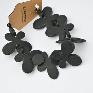 Perle in Resina Artigianali Farfalla e Disco Nero 45x32mm