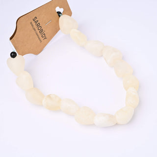 Perle in Resina Artigianali Cuore Bianco Marmorizzato 18x16mm