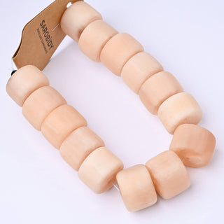 Perle in Resina Artigianali Cilindro Rosa Antico Marmorizzato 23x18mm