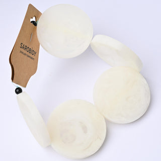 Perle in Resina Artigianali Disco Bianco Marmorizzato Ø 45mm