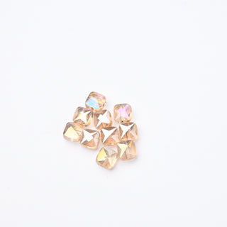 Cristalli Quadrato Miele Trasparente Aurora Boreale 6x6mm - 10 pz | Sarobidy