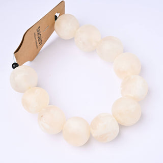 Perle in Resina Artigianali Tondo Bianco Marmorizzato Ø 22mm