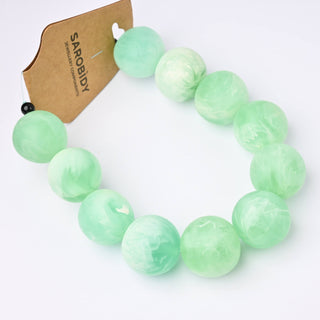 Perle in Resina Artigianali Tondo Verde Menta Marmorizzato Ø 22mm