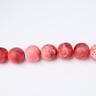 Perle in Resina Artigianali Tondo Rosso Marmorizzato Ø 22mm
