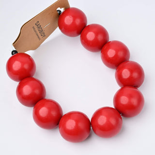 Perle in Resina Artigianali Tondo Rosso Ciliegia Ø 22mm