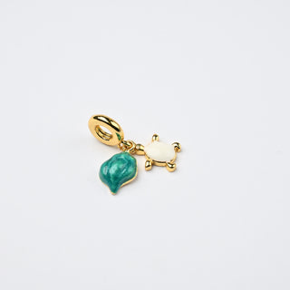 Ciondolo Tartaruga e Conchiglia Turchese 12mm