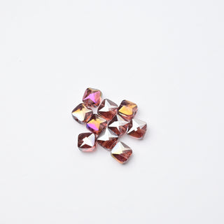 Cristalli Quadrato Vinaccia Trasparente Aurora Boreale 6x6mm - 10 pz | Sarobidy