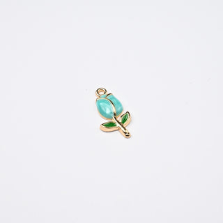 Ciondolo Fiore Turchese 19x11mm