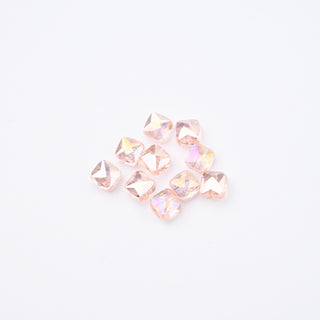 Cristalli Quadrato Rosa Trasparente Aurora Boreale 6x6mm - 10 pz | Sarobidy