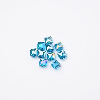 Cristalli Quadrato Blu Capri Aurora Boreale 6x6mm - 10 pz | Sarobidy