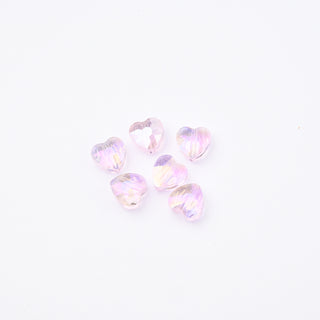 Cristalli Cuore Rosa Trasparente Aurora Boreale 8x8mm - 06 pz | Sarobidy