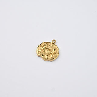 Ciondolo Gemelli in Acciaio Placcato Oro 14k - 15mm