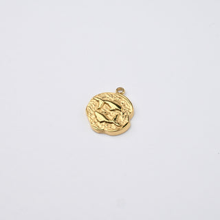 Ciondolo Pesci in Acciaio Placcato Oro 14k - 15mm