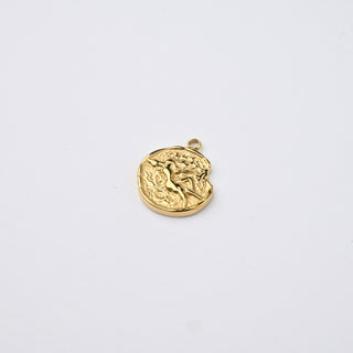 Ciondolo Vergine in Acciaio Placcato Oro 14k - 15mm