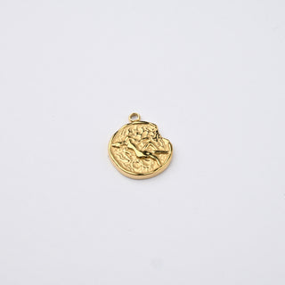 Ciondolo Vergine in Acciaio Placcato Oro 14k - 15mm