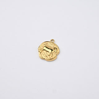 Ciondolo Ariete in Acciaio Placcato Oro 14k - 15mm