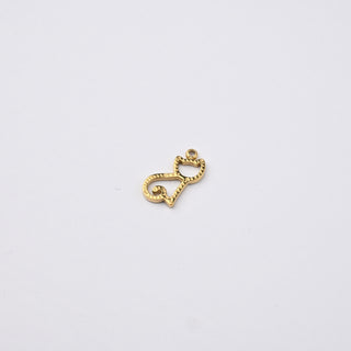 Ciondolo Gattina in Acciaio Placcato Oro 14k - 14x7mm