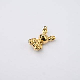 Ciondolo Coniglietto Balloon in Acciaio Placcato Oro 14k - 23x15mm