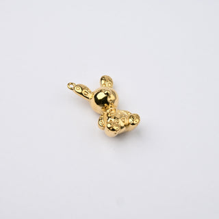 Ciondolo Coniglietto Balloon in Acciaio Placcato Oro 14k - 23x15mm