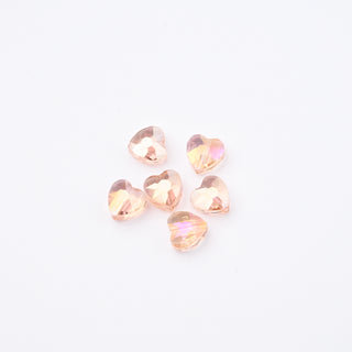 Cristalli Cuore Rosa Antico Aurora Boreale 8x8mm - 6 pz | Sarobidy