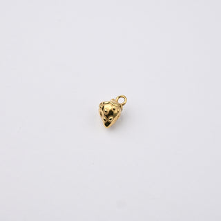 Ciondolo Fragolina in Acciaio Placcato Oro 14k e Madreperla - 10x8mm
