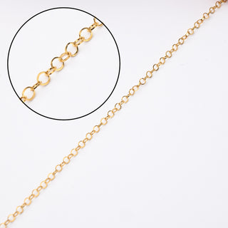 Catena in Acciaio Oro Forzatina Tonda Piatta 2mm - Vendita al Metro