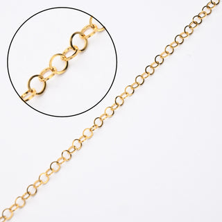 Catena in Acciaio Oro Forzatina Tonda Piatta 3mm - Vendita al Metro