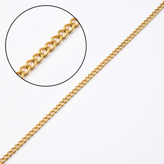 Catena in Acciaio Oro Groumette 3x2mm - Vendita al Metro