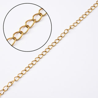 Catena in Acciaio Oro Groumette 4x3mm - Vendita al Metro